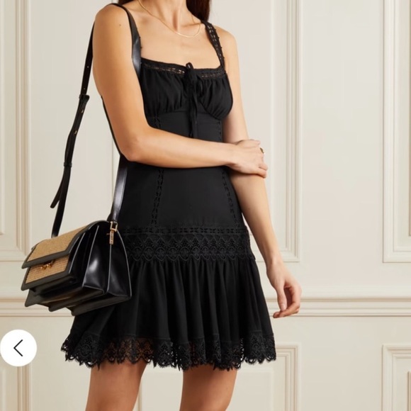 Charo Ruiz Dresses & Skirts - Charo Ruiz Ibiza Elodie Guipure Lace Trimmed Cotton Blend Dress M